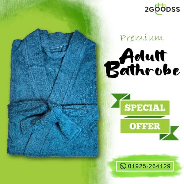 Export-Quality Shower Bathrobe Crafted from ultra-soft towel fabric for unmatched comfort — step out of the shower and into everyday luxury.