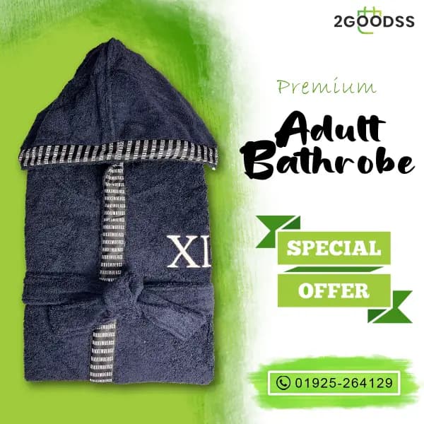 Export-Quality Shower Bathrobe Crafted from ultra-soft towel fabric for unmatched comfort — step out of the shower and into everyday luxury.