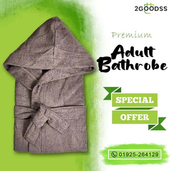 Export-Quality Shower Bathrobe Crafted from ultra-soft towel fabric — everyday luxury.