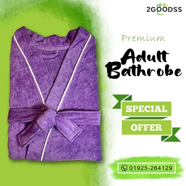 Export-Quality Shower Bathrobe Crafted from ultra-soft towel fabric for unmatched comfort — step out of the shower and into everyday luxury.